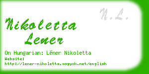 nikoletta lener business card